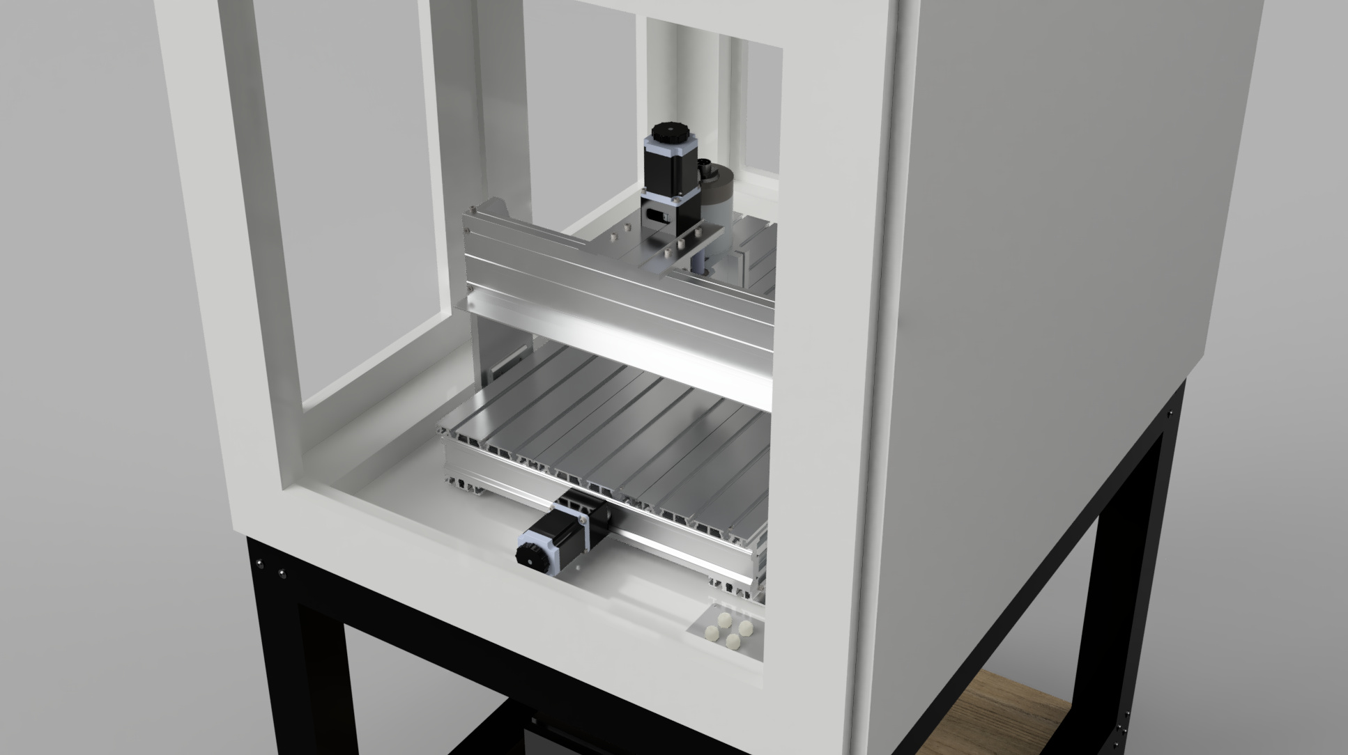 Perspective view of the complete assembly