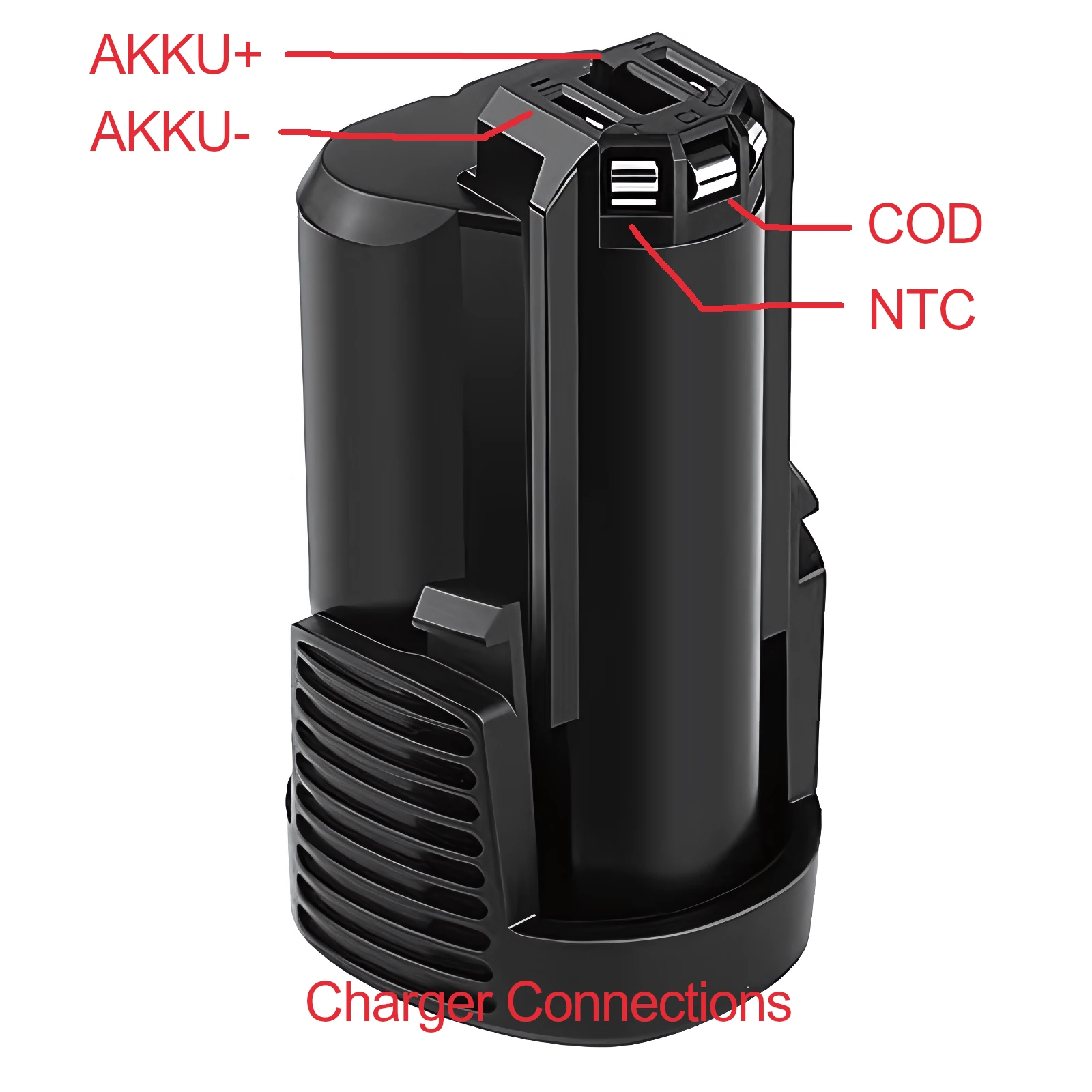 Battery - charger connections.